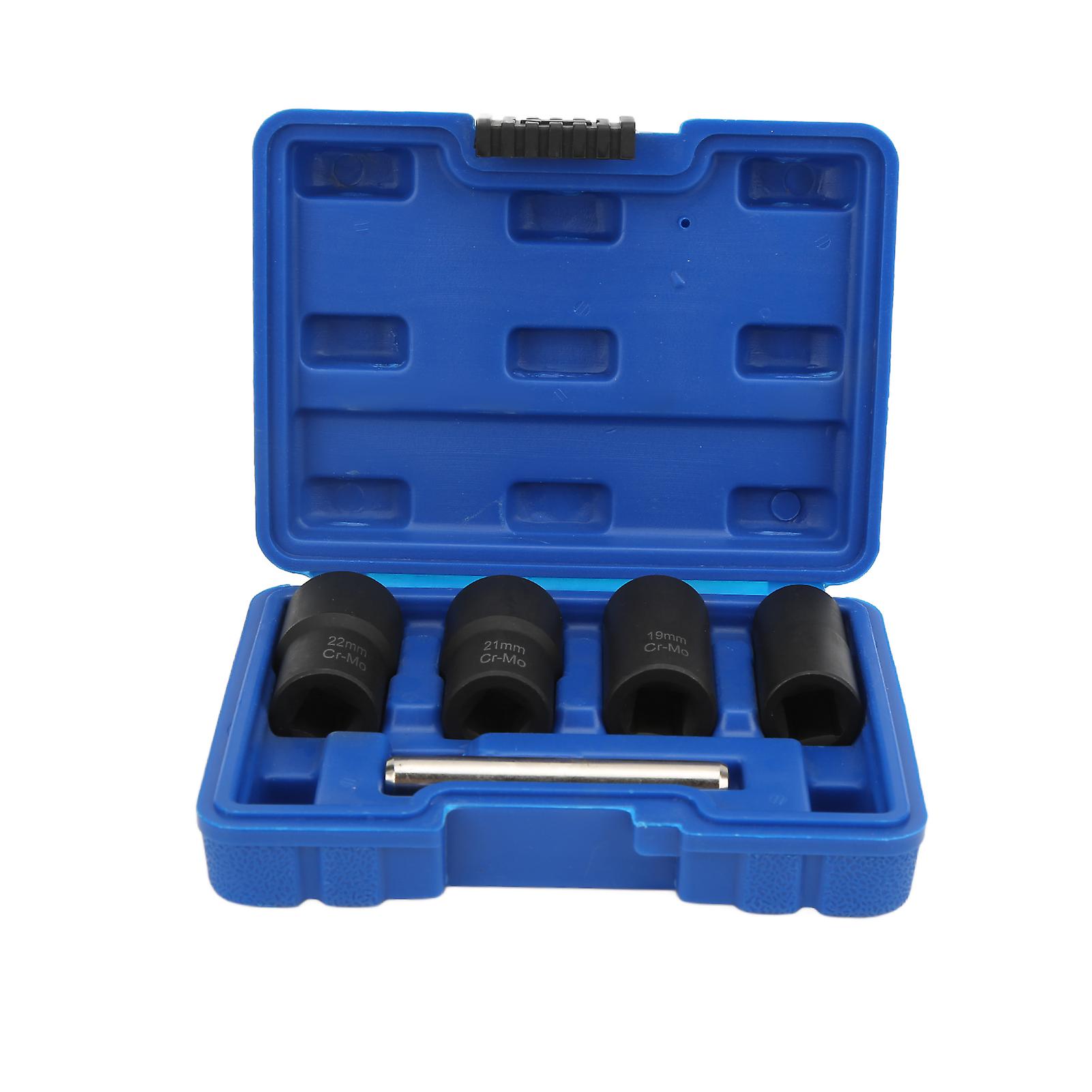 5 Pcs Nut and Bolt Extractor Set, 1/2" Drive Impact Extractor Tool, 17mm, 19mm, 21mm, 22mm, for Automotive Maintenance