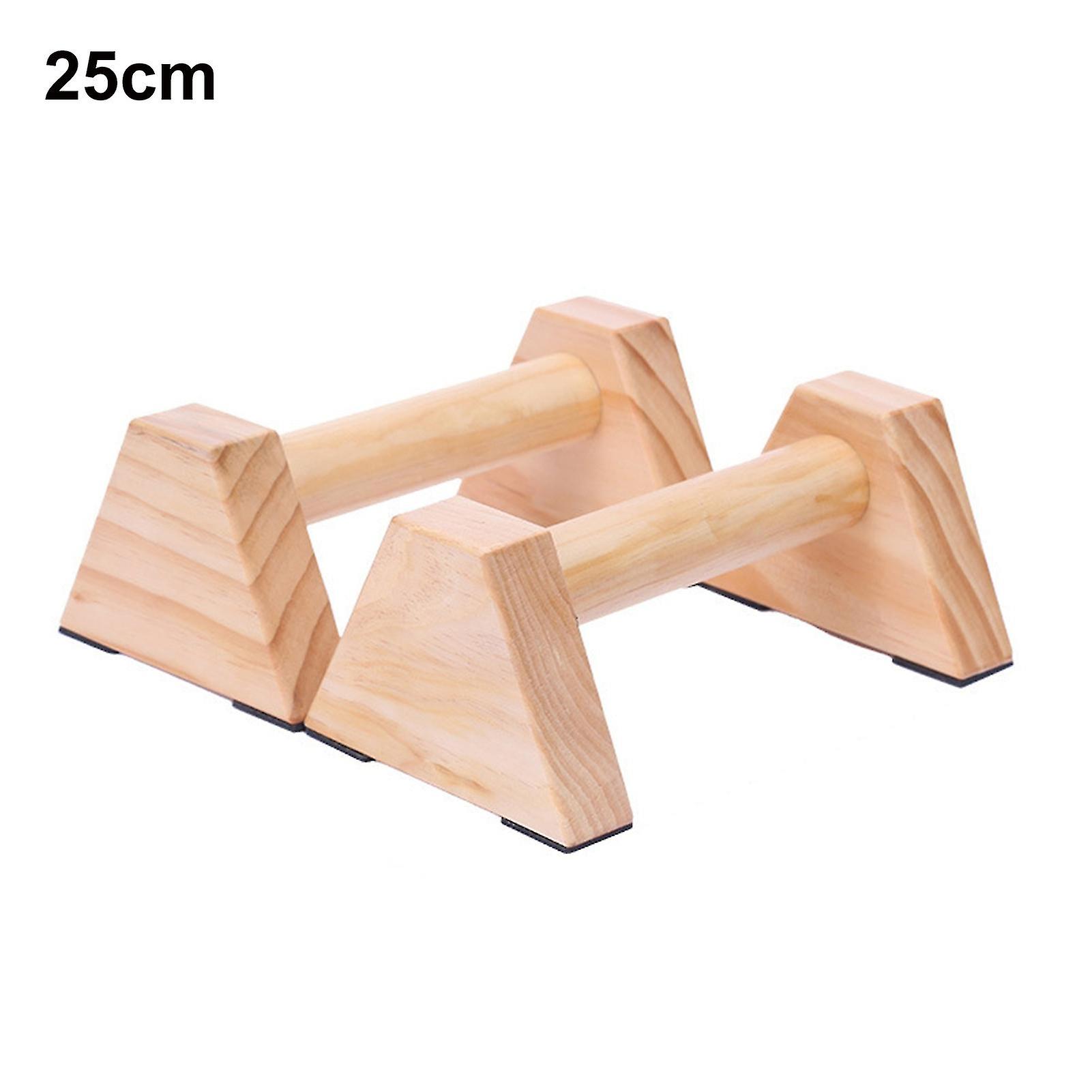 Kaesi 1 Pair Wood Push-up Bar Bold Handle Portable Quadrangle Design Parallettes Bar For Body Building-hy