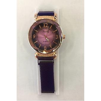 Stoff zertifiziert® Pearl Luxus Uhr Damen - Anologue Quarzwerk für Frauen lila