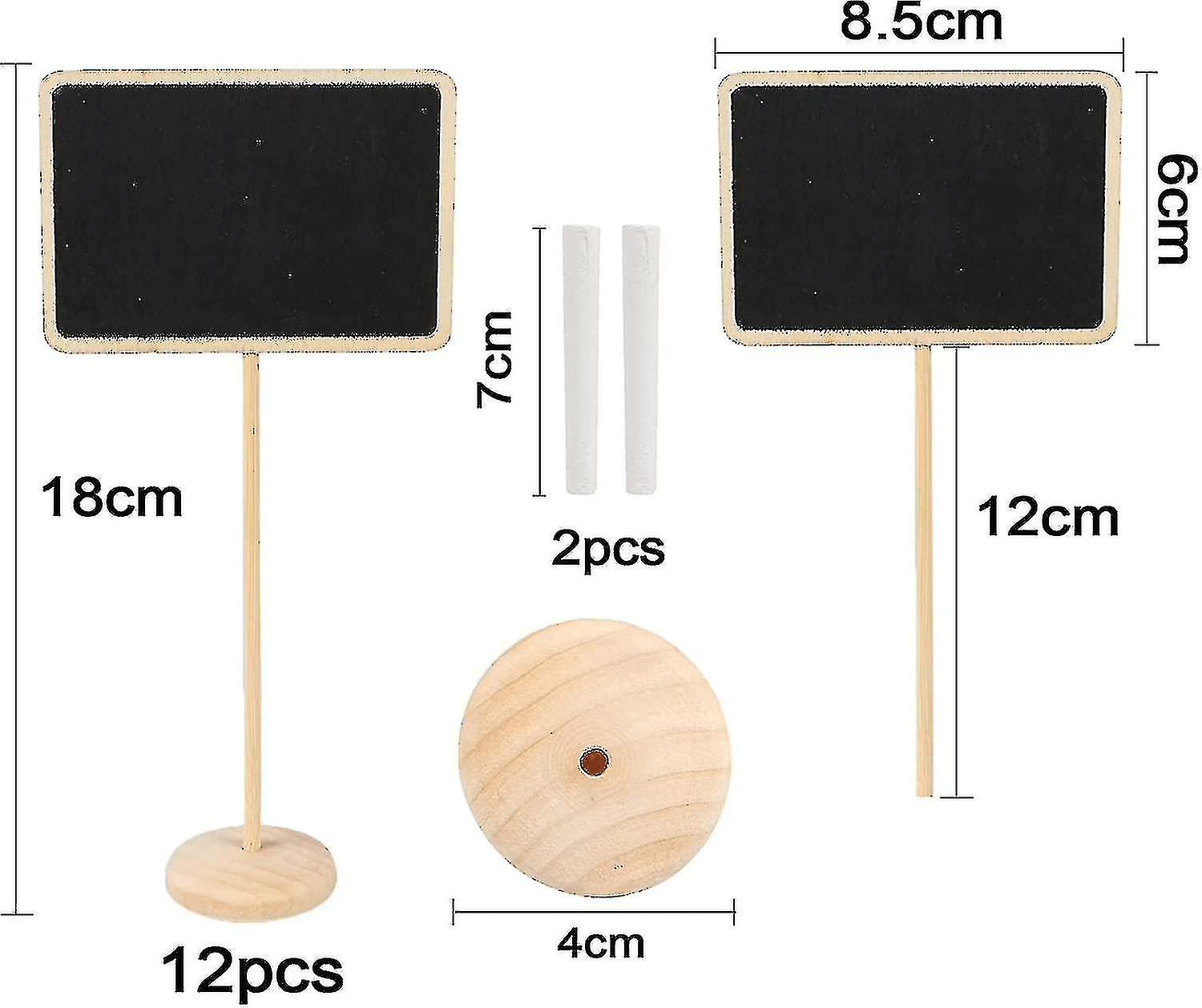 thumbnail image 2 of 12Pcs Mini Chalkboard Signs With Wooden Easels - Table Place Cards, Food Labels, For Weddings & Cafes 2 of 13