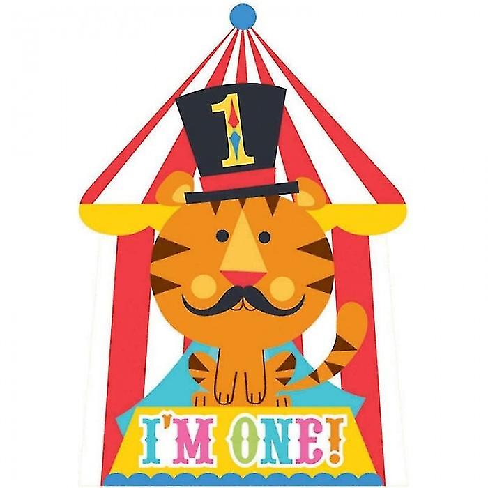 Amscan Circus 1st Birthday Invitations (Pack of 8)