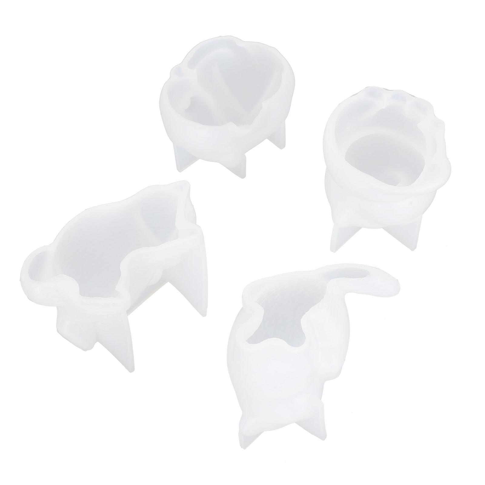 4pcs Cat Silicone Molds DIY Crystal Epoxy Resin Molds Handmade Animal Shaped Molds for Craft Decorations