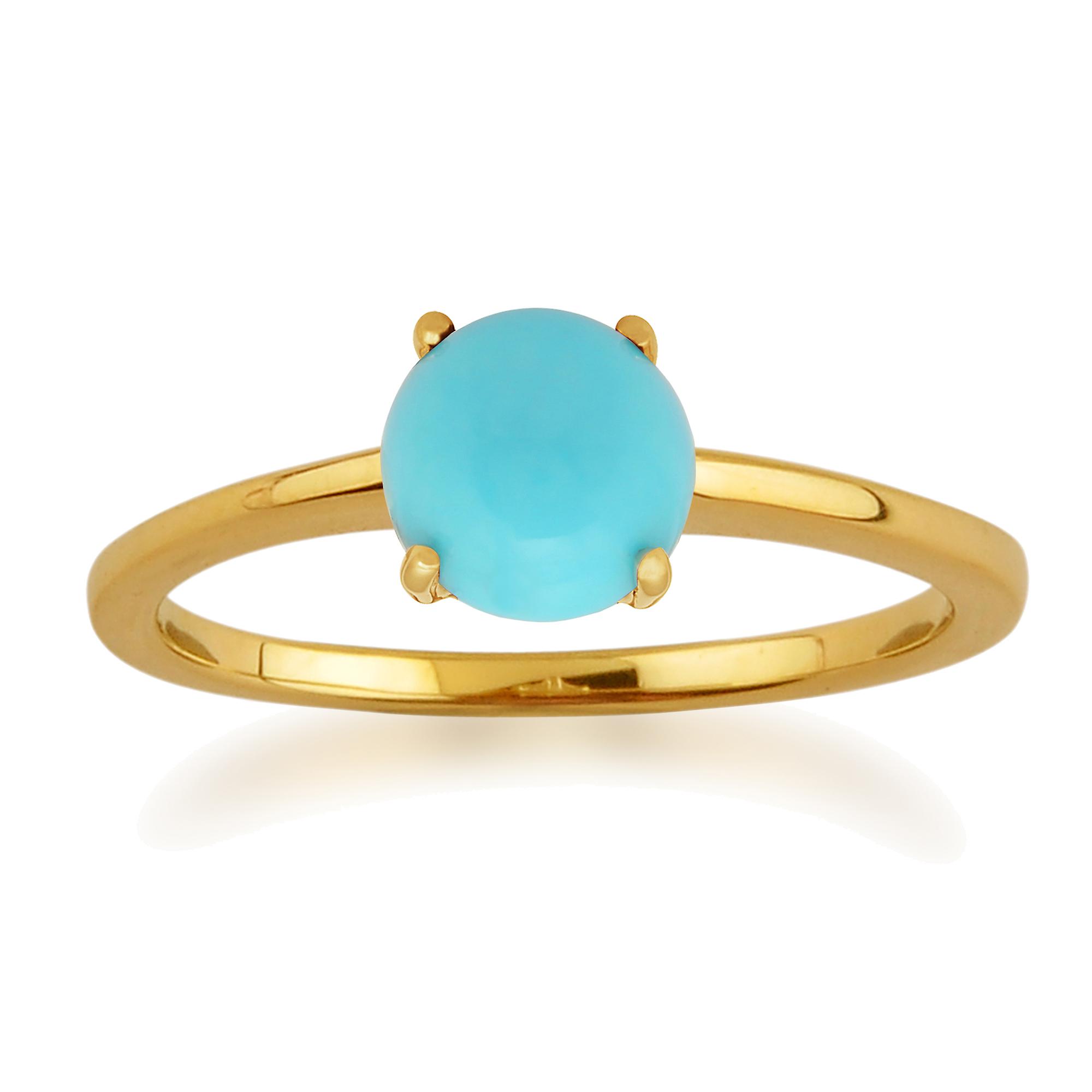 Classic Solitaire Turquoise Ring in 9ct Yellow Gold 135R1170119