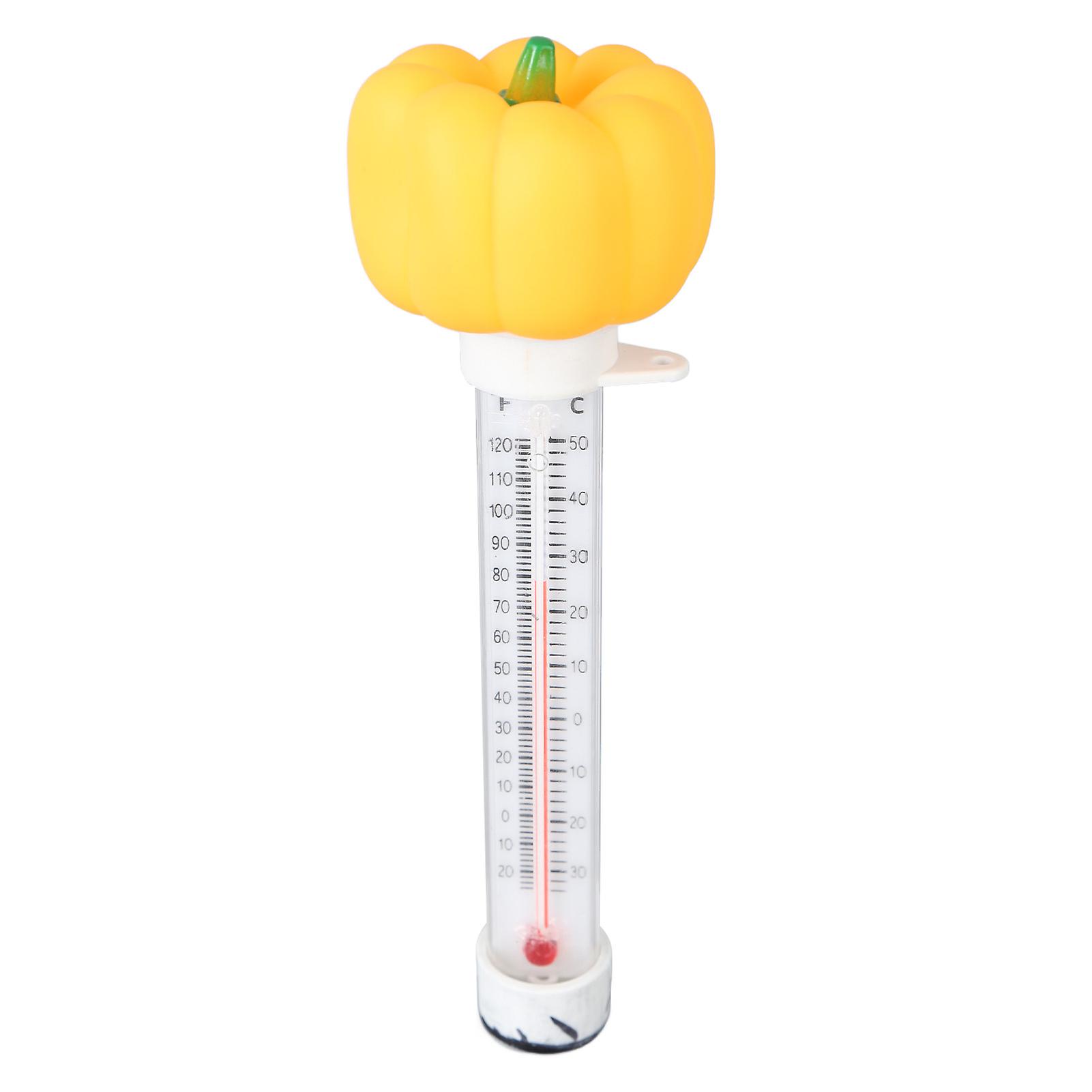 Swimming Pool Floating Thermometer Decorative Accurate Floating Water Temperature Meter Gauge Yellow Pepper Shape