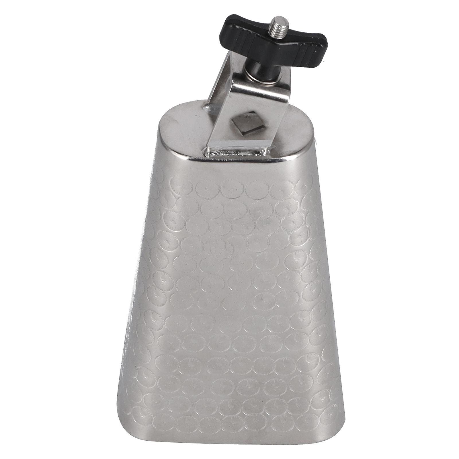 6in Silver Electroplated Metal Cowbell Drum Set Accessory