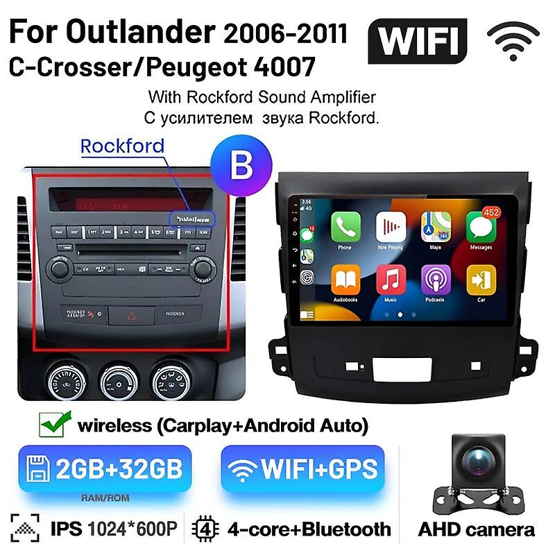 Carplay Android Auto Wireless 8core 4g Wifi Am Fm Rds Radio Autoradio Play Per Mitsubishi Outlander Xl 2 2005-2011 Peugeot 4007
