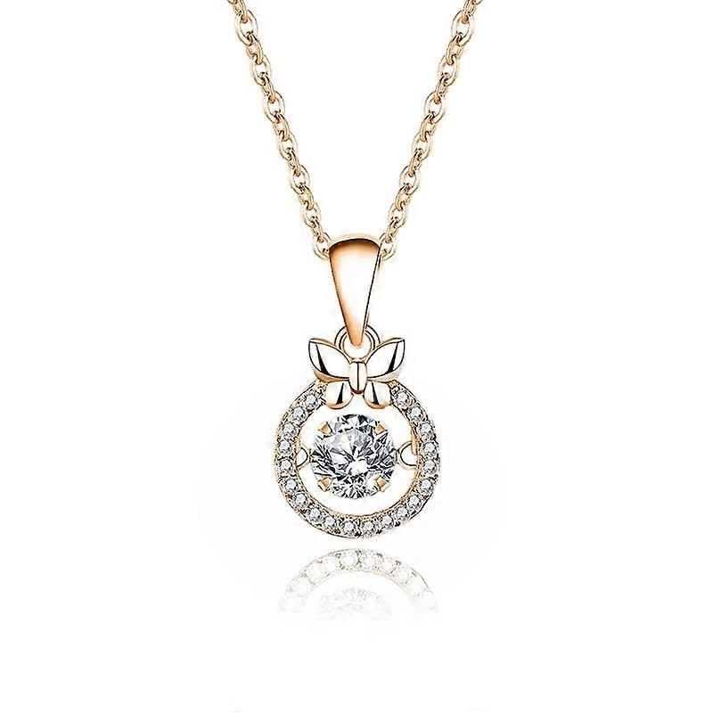 Necklace-BowTie Moissanite-Sparkling Elegance-WhiteGold Glam