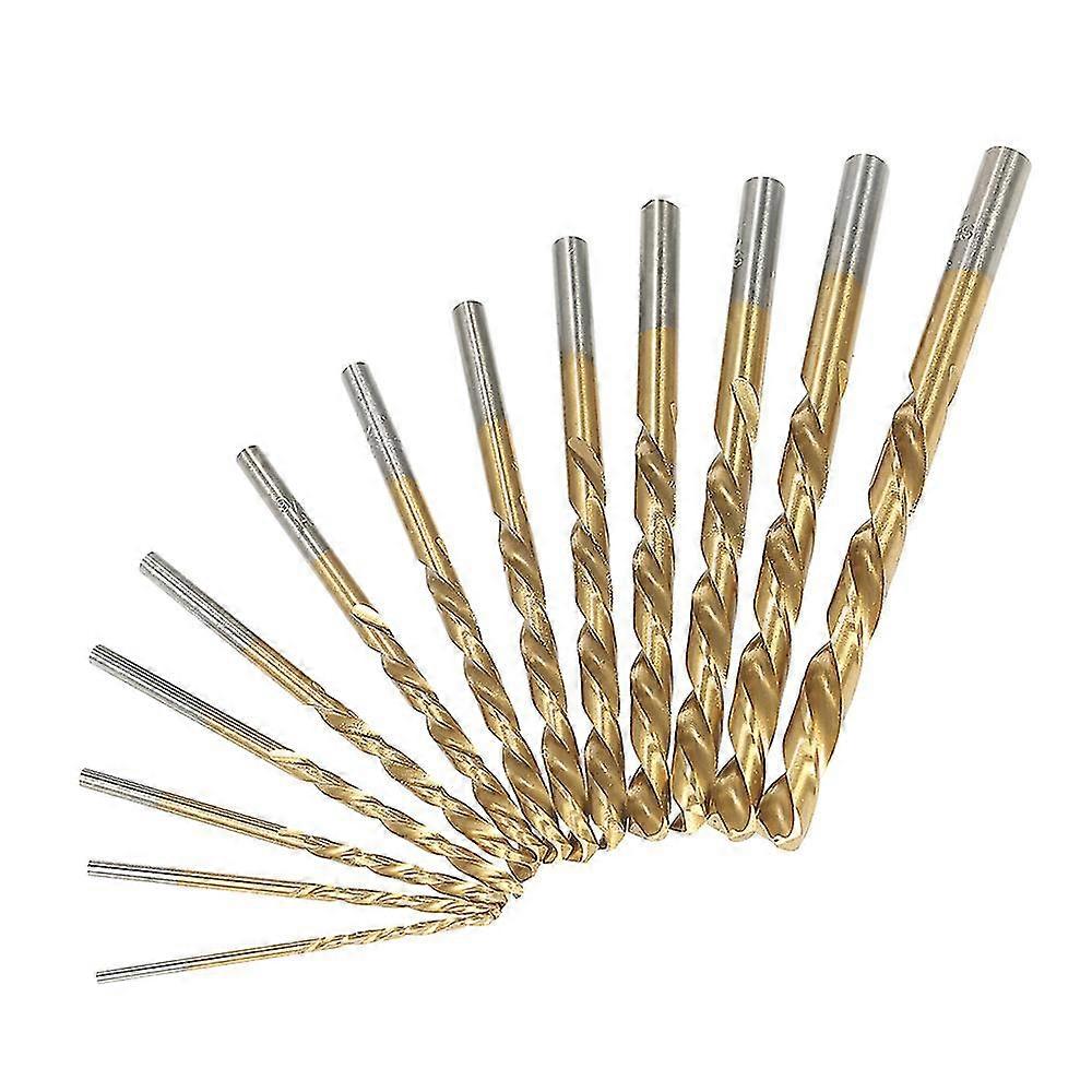 13pcs Left Handed Drill Bit Set M2 Hss With Titanium Nitride Coating (1/16"" - 1/4"")