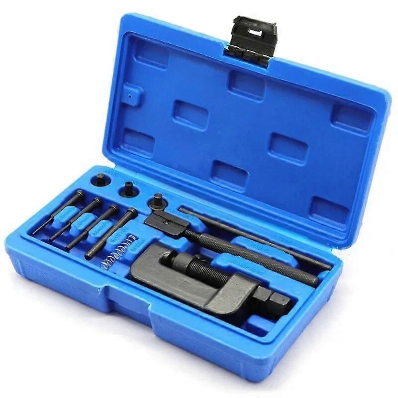 Motorcycle 4 Pins Chain Cutter Breaker Splitter Riveting Tool Rivet Repair Set For Chain 415/420/428/520/525/530/630 UNKU53679