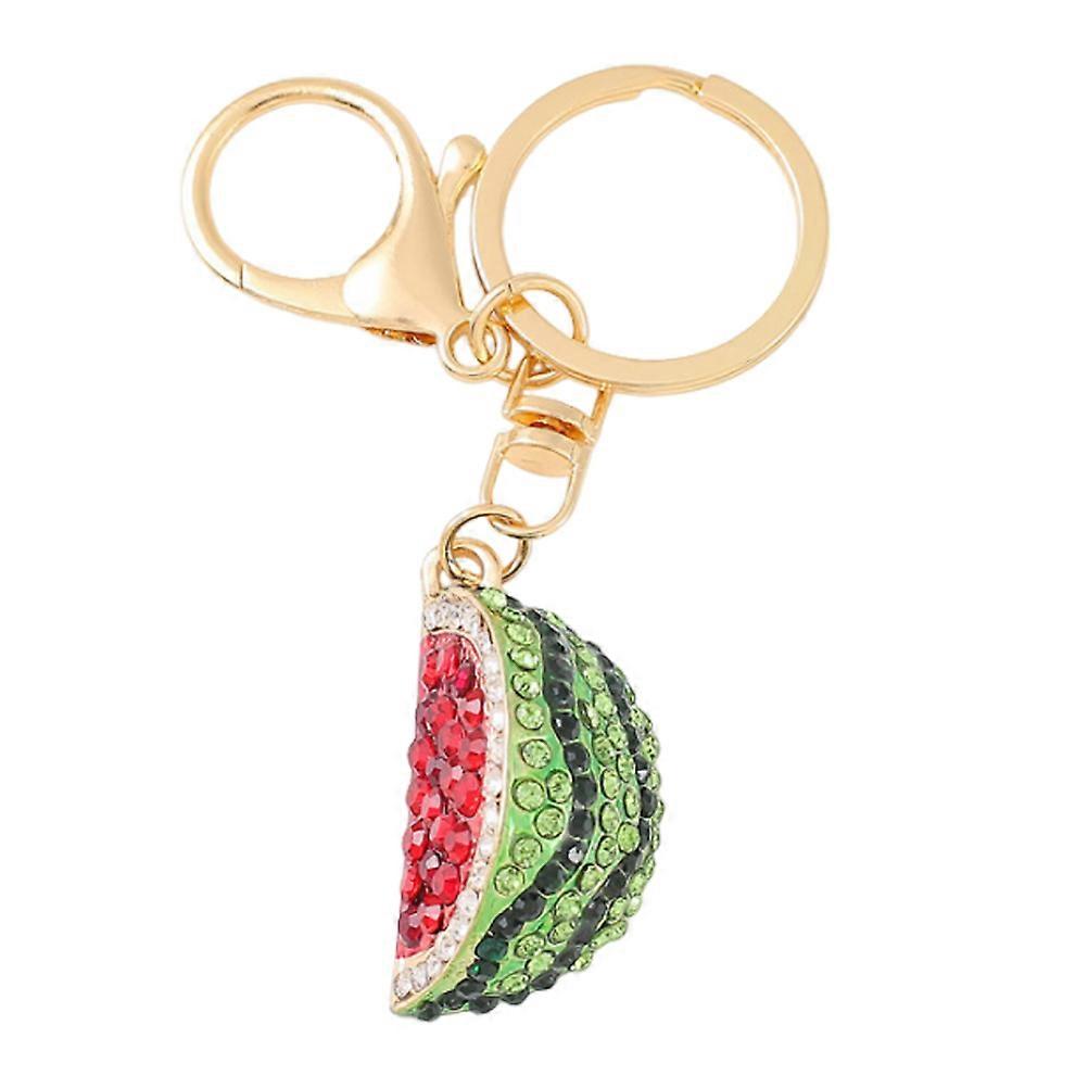 Pastèque porte-clé mignon Mini Simulation fruit porte-clé pendentif brillant strass pastèque pendentif