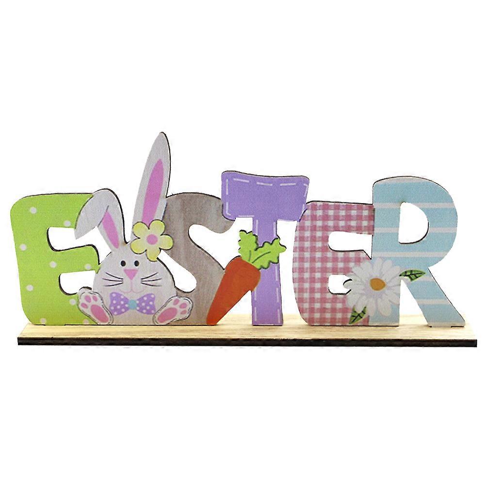 Wood Easter Printed Letter Shape Adorn Fun Easter Decor Easter Layout Prop