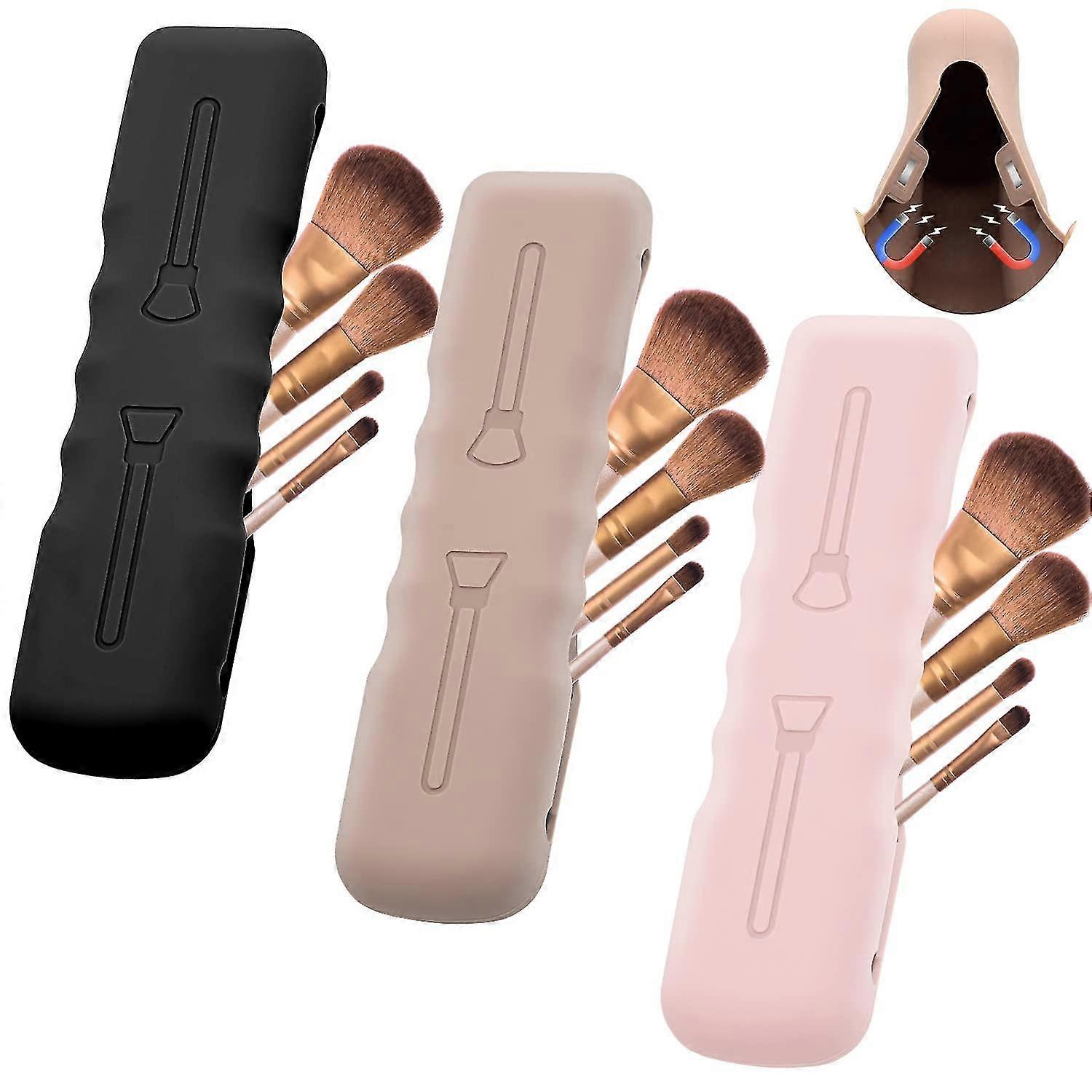 3pcs Silic Makeup Brush Case Bag