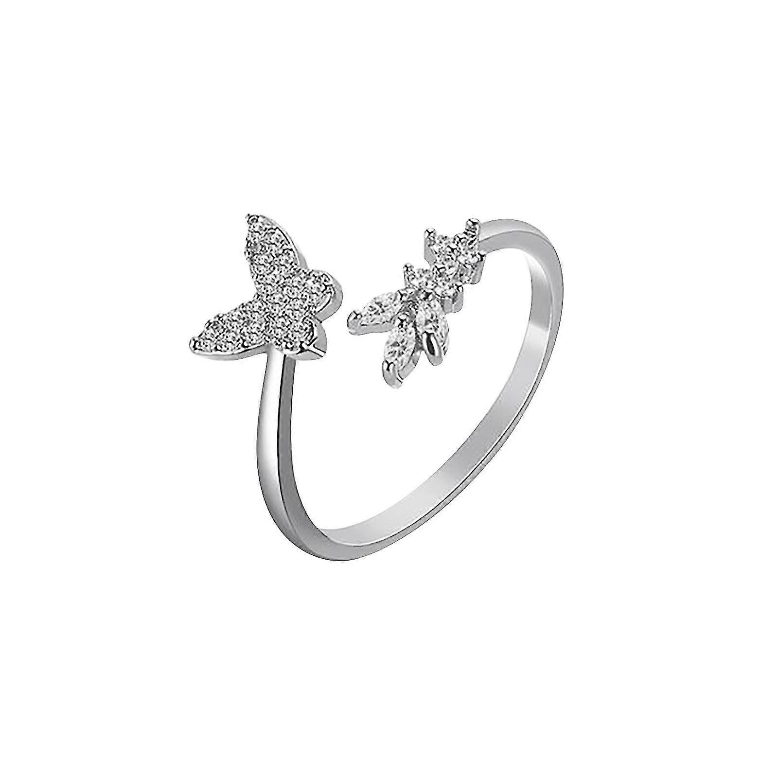 Ringen Dames Mode Ring Diamond Love Butterfly Ring Open Creative Ring 177