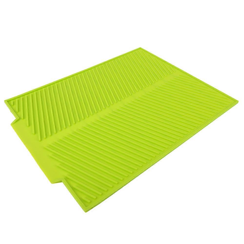 Extra Large Dish Drying Mat Premium Heat Resistant Silicone Pad (Green)