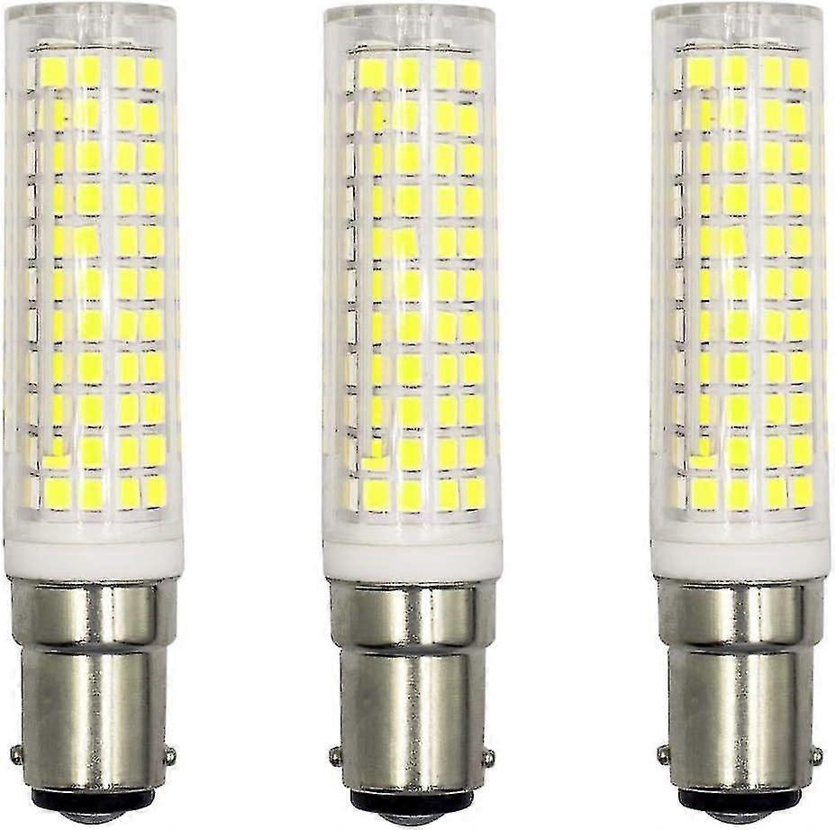 B15 Led Light Bulb, Energy Saver Base 10w, For Fridge/sewing Machine/table Lamp Ac230v, Pack Of 3 (cool White 6000k)