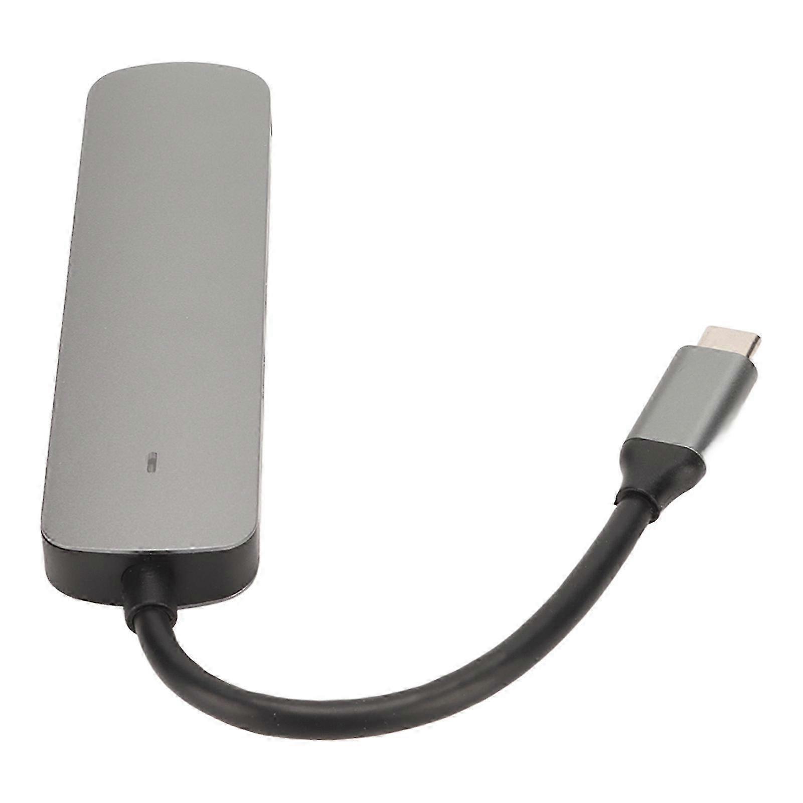 6 in 1 Docking Station Type C to HD Multimedia Interface USB3.0 USB2.0 Storage Card Memory Card PD Docking Station Grey
