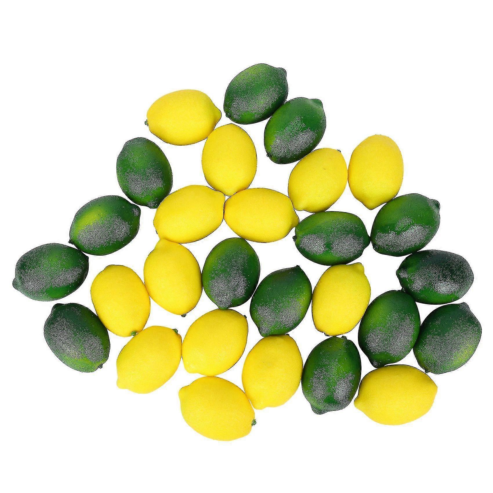 28pcs/set Artificial Lemons And Limes Fruits Decorative Faux Citrus Fruits Artificial Decorations K-In Stock