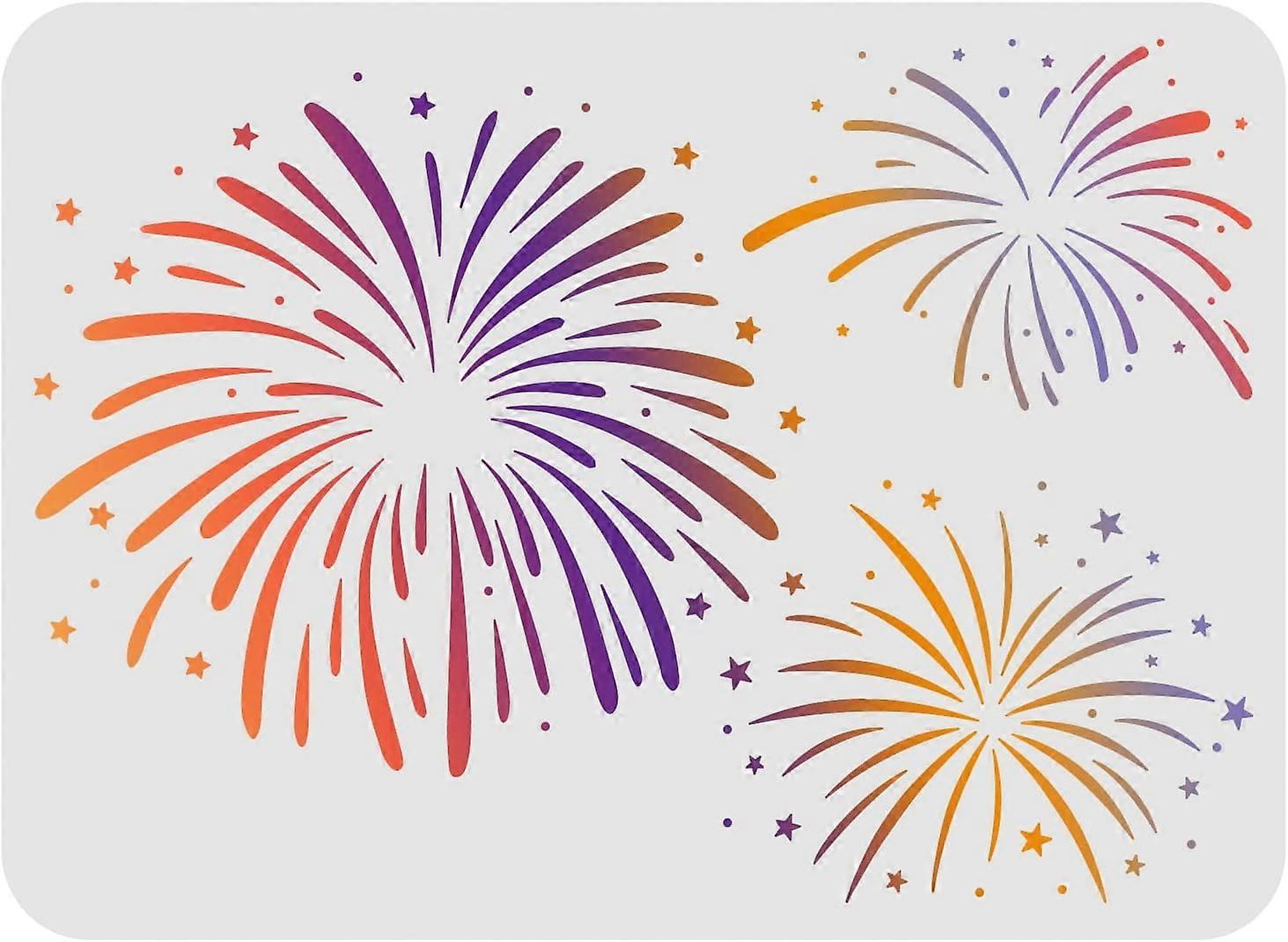 Fireworks Stencils Fireworks Pattern Stencil Plastic Reusable Fireworks Stencil