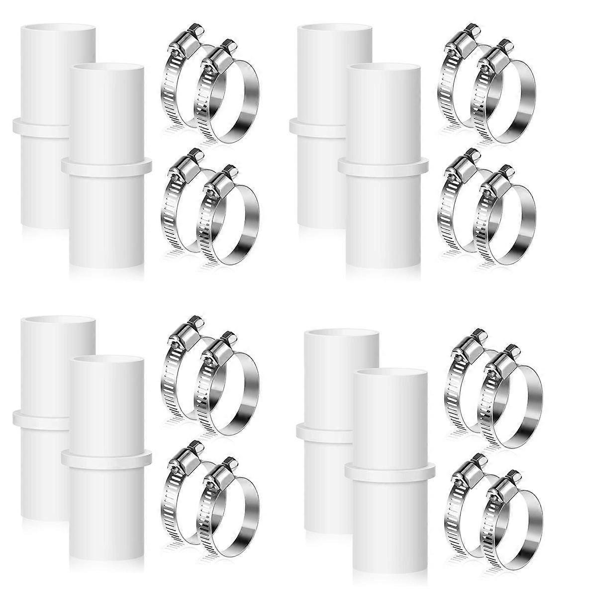 8 Stuks Wasmachine Afvoerslang Connectoren Wasmachine Verlengadapter met 16 Stuks Afvoerslang C