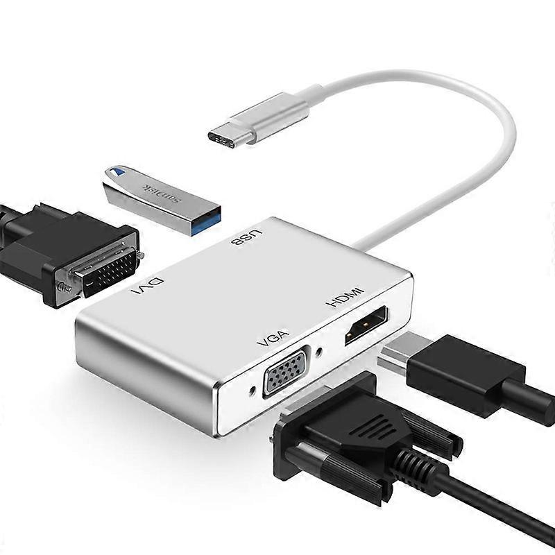 USB C to HDMI DVI VGA Adapter