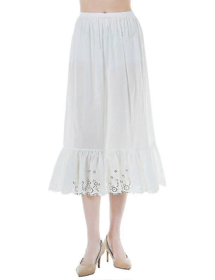 Femmes Demi Slip Jupon 100% Coton Jupe Extender Avec Dentelle Broderie A-ligne Jupon Underdre