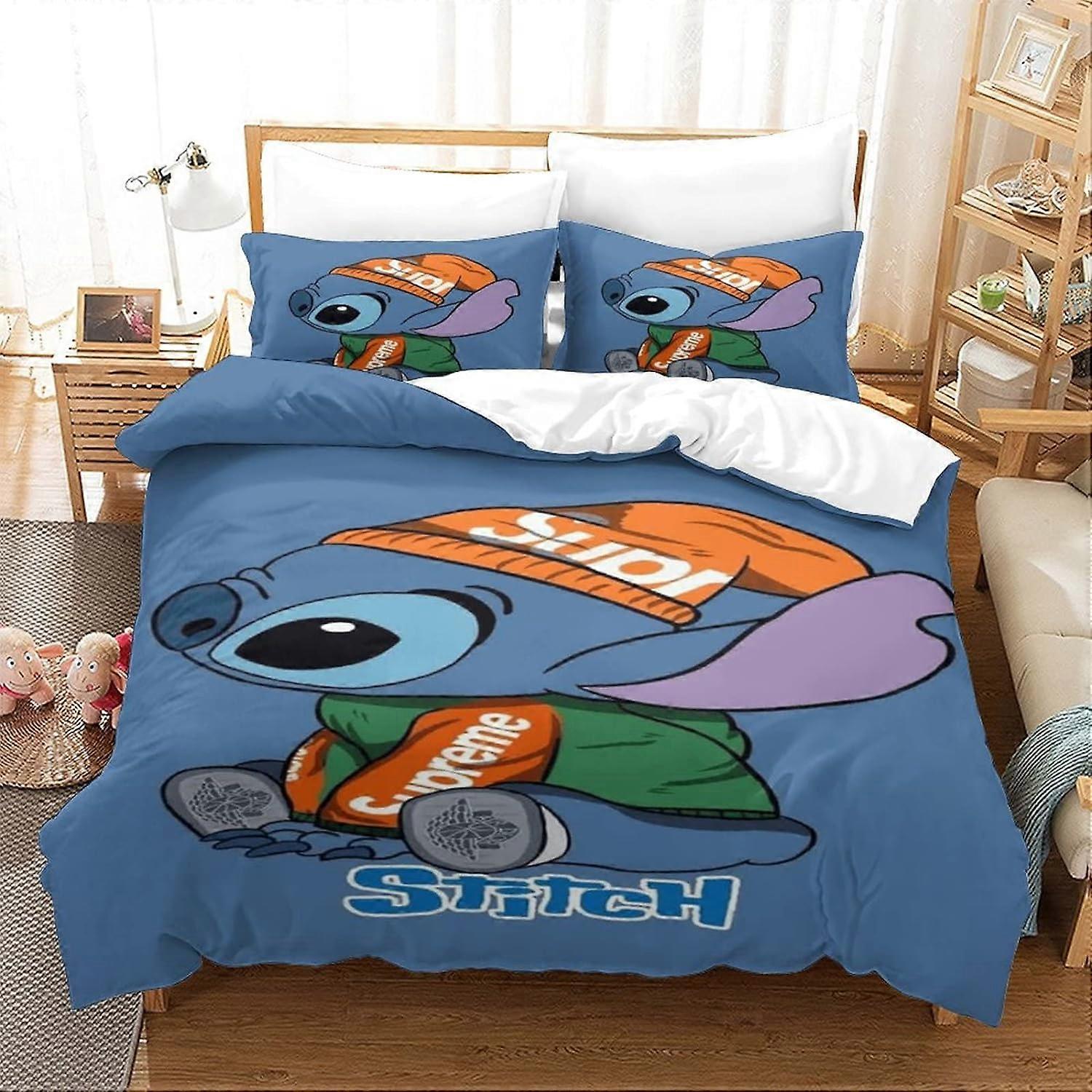 Stitch Duvet Cover Set for Kids Teens, Bedroom, D Lilo & Stitch Bedding, Themed Bedspread, Bedding Set with Firmness