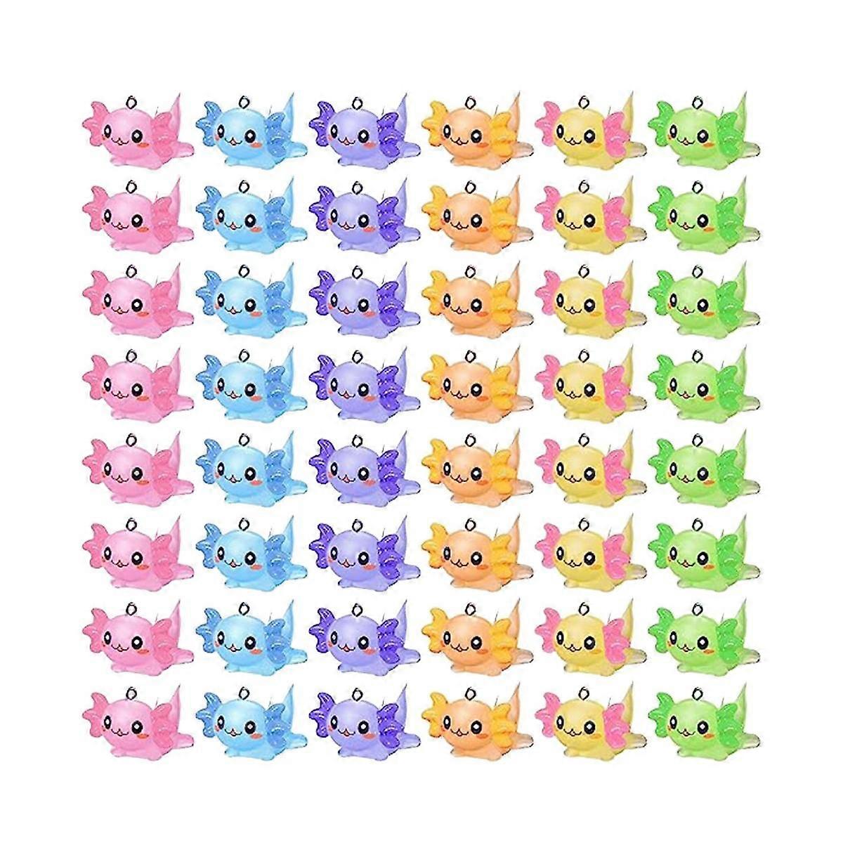 48 PCS Animal Charms Axolotl Resin Charms for Jewelry Making Tiny Resin Animals Resin Figures Minia