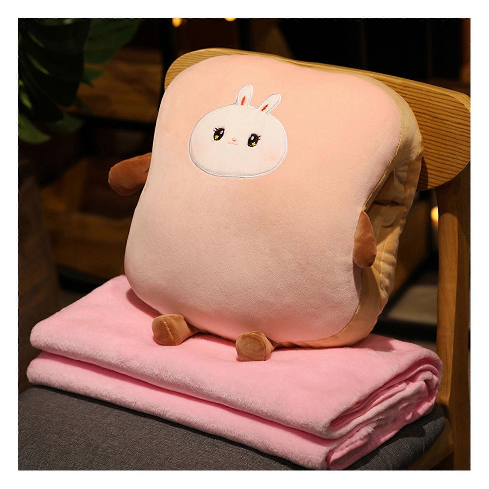 Cute Plush Cushion for Hugging Cute Anime Throw Pillow Filled Animal Toy with Nap Warm Blanket for