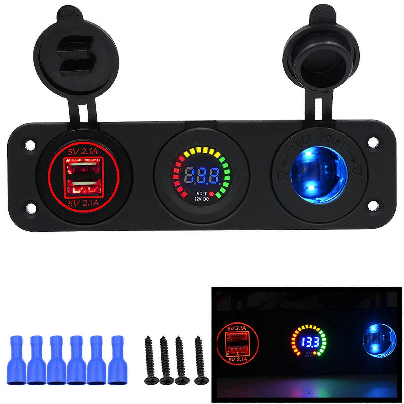 Dual USB Outlet Panel Power Adapter Waterproof And Environmentally Friendly Suitable for SUVs Trucks