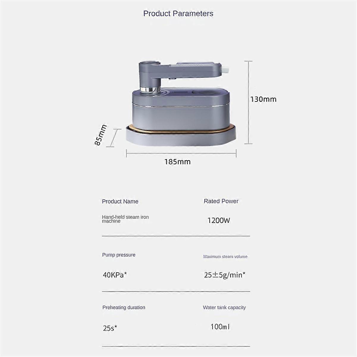 Steamer for Clothes Portable Steam Iron 1200W for Variable Fabric,180 Rotatable Iron for Home and