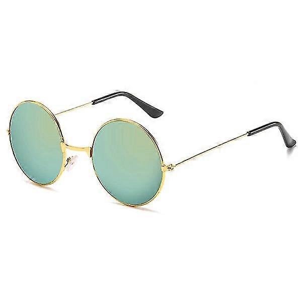 Lunettes de soleil rondes dorées effet miroir