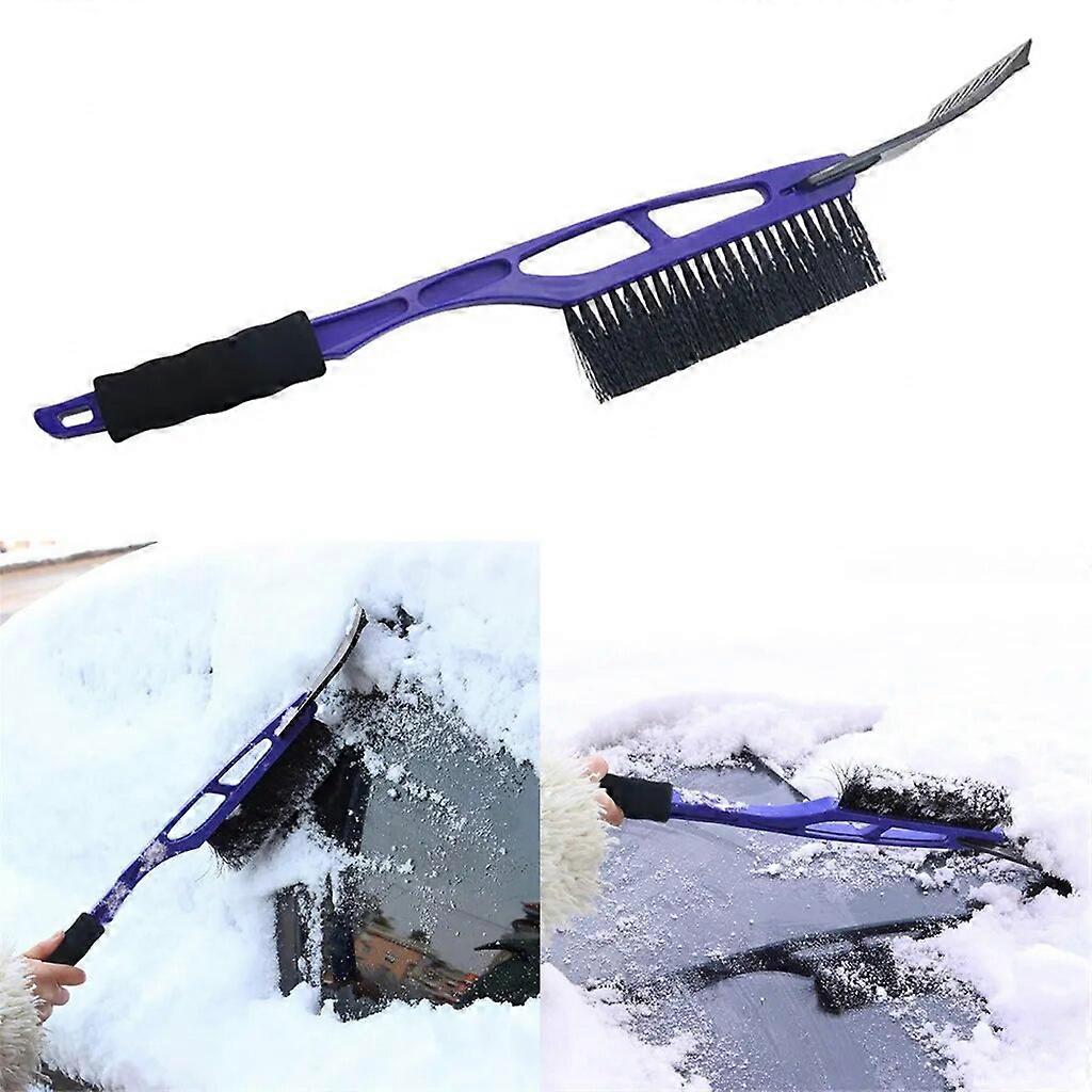 2-in-1 Car Ice Scraper Snow Remover Shovel Brush Window Windscreen Windshield Deicing Cleaning Scraping Tool Frost Broom Cleaner