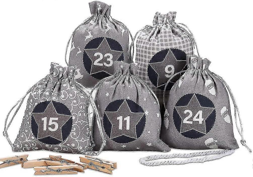 Advent Calendar , Calendar de Crăciun auto-umplere, 24 cadou gri