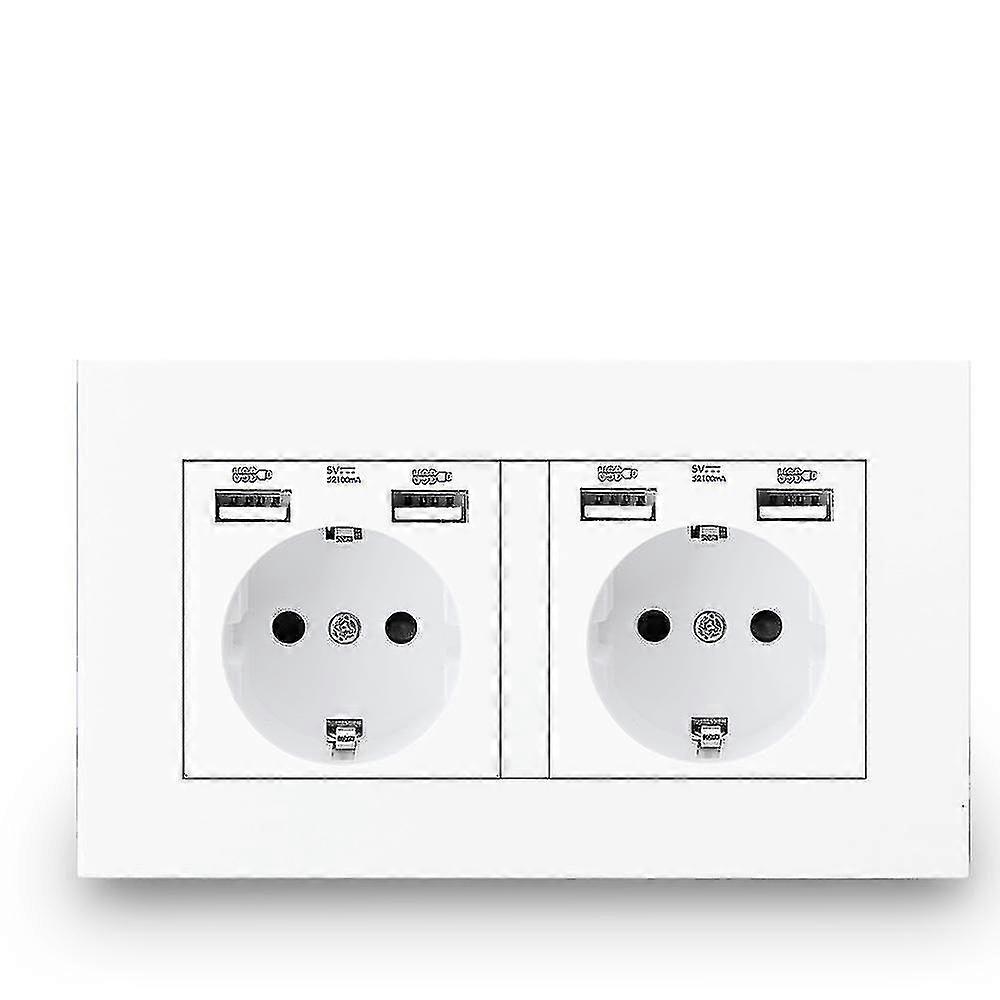 16a Usb Power Outlet-double Frame Wall Socket