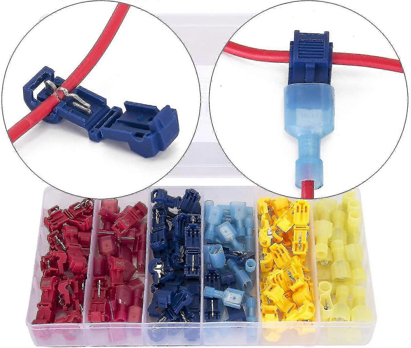 Quick Splice Wire Terminals T-tap Nylon Fully Insulated Male Kit 120 Pcs--