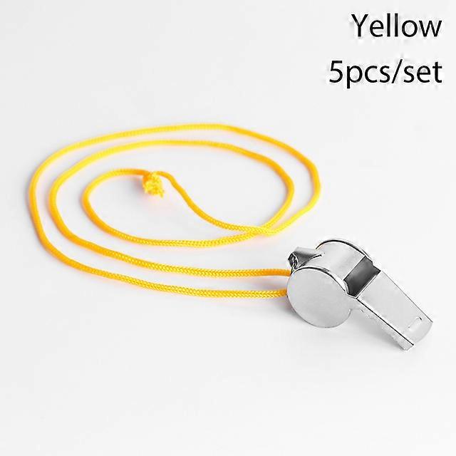 5Pcs Referee Metal Stainless Steel Whistles