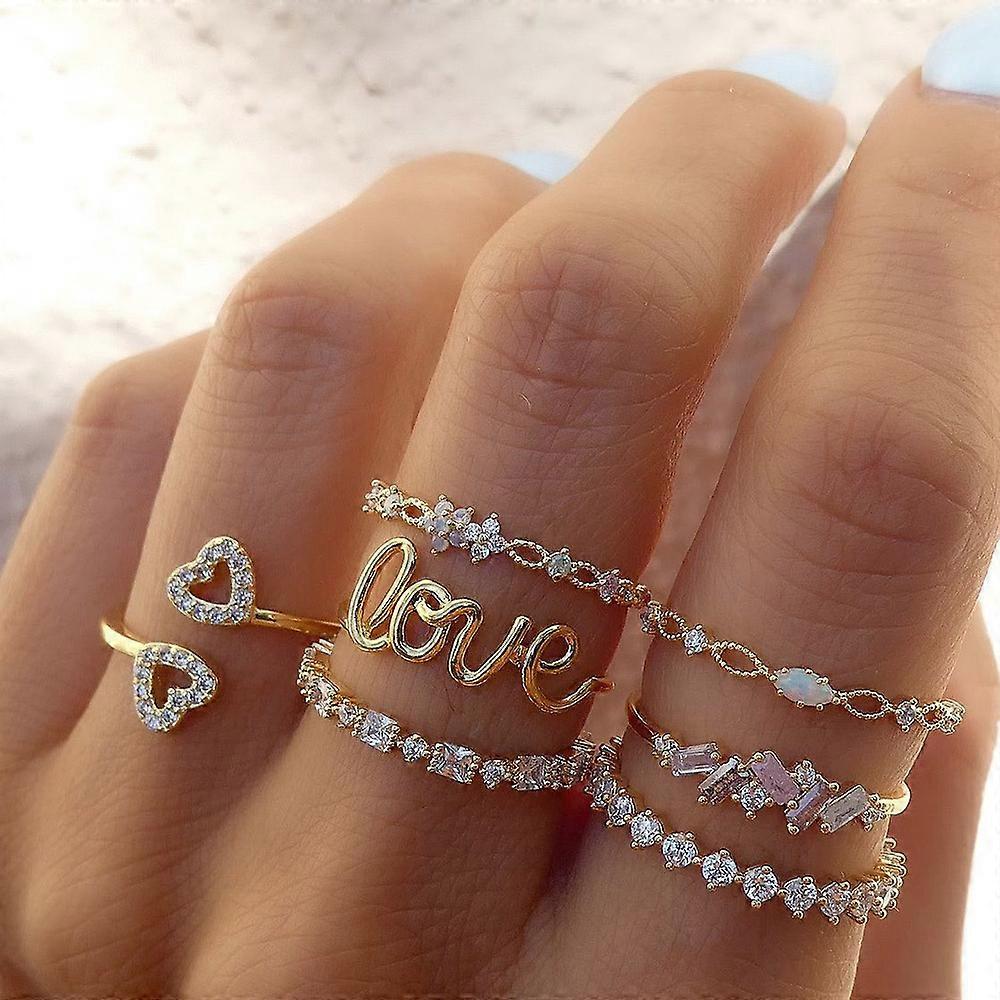 Bohemian Half Moon Rings Vintage Paved Moon Finger Rings Cz Star Finger Rings Silver Crystal Knuckle Ring