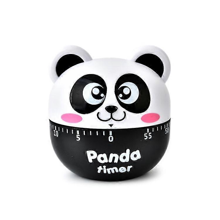Kitchen Egg Timer Cute Classroom Timer Panda Shaped Mechanical Kitchen Baking Cooking Timer Reminder 60 Minutes (black)1pcs)