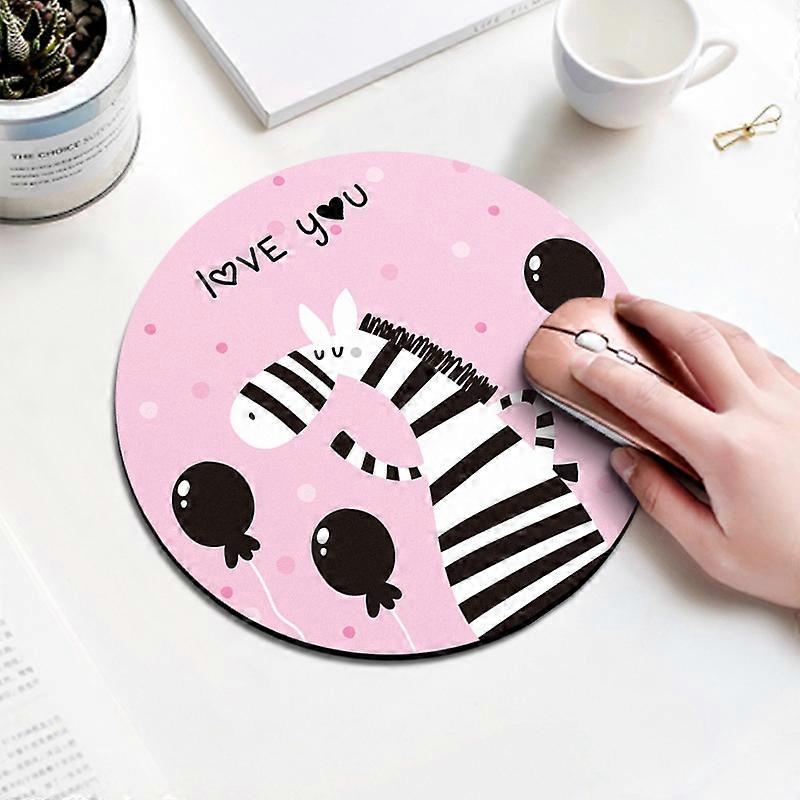 Zebra Pattern Circular Mouse Pad, Diameter: 22cm