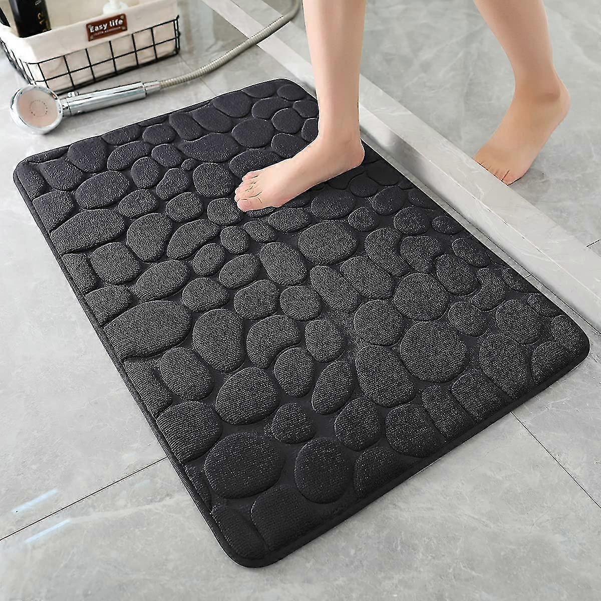 40cm X 60cm Bath Mat, Black Memory Foam Bath