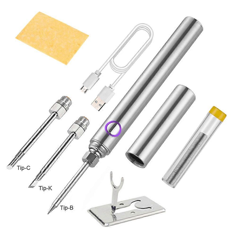 USB Rechargeable Electric Soldering Iron 510 Interface Portable Microelectronics Repair Welding Tools Welding Solder With 3 Tips