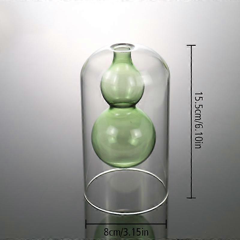 Double Layered Glass Transparent Vase Colorful Double Layer Aromatherapy Bottle