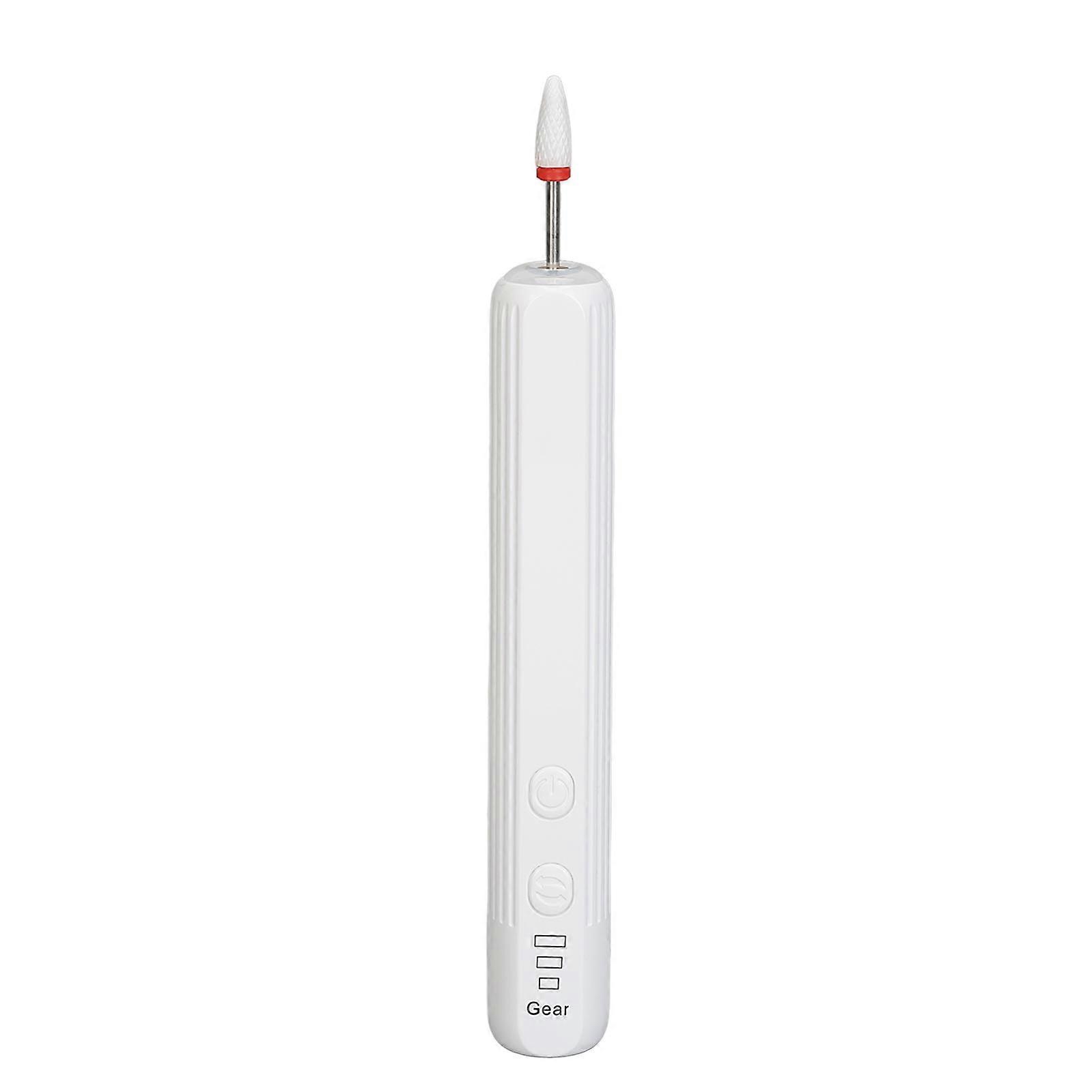Electric Nail Drill Pen LED Light USB Rechargeable Forward Reverse Rotation Electric Nail File Set with 6pcs Heads