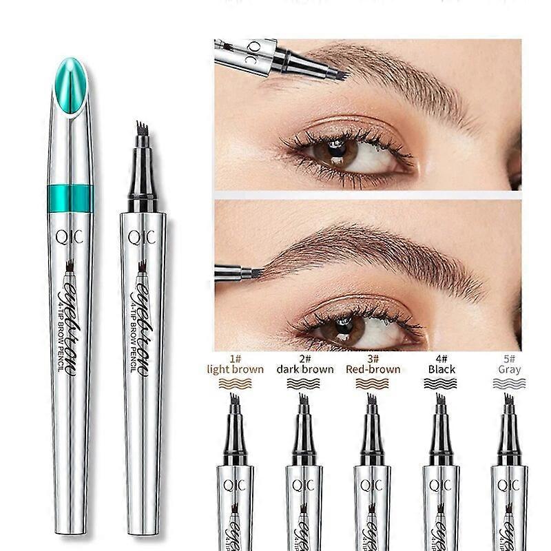 Crayon à sourcils 3D avec pinceau Crayon à sourcils liquide ultra-fin à quatre mâchoires