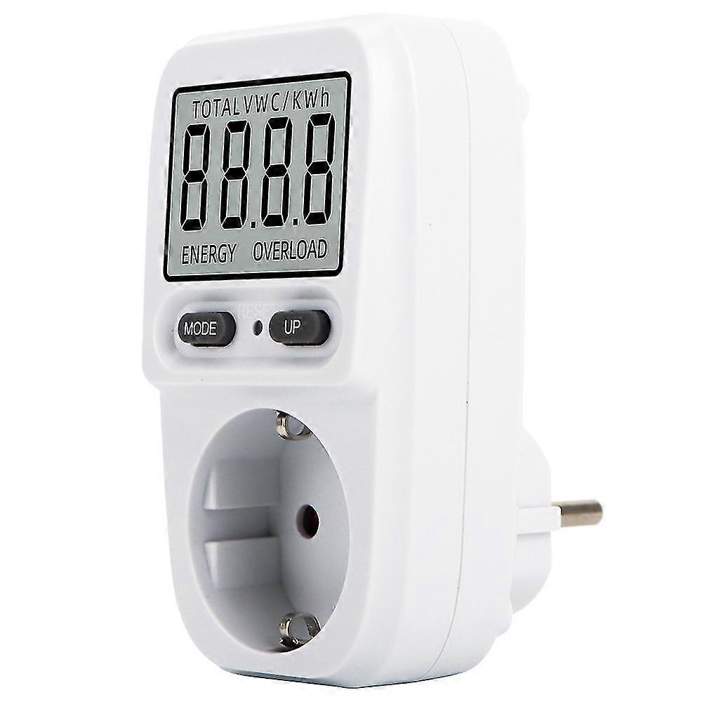Eu Plugelectricity Meter For Socket, Power Consumption Meter, Energy Cost Meter With Monitoring Modes, Overload Warning yu