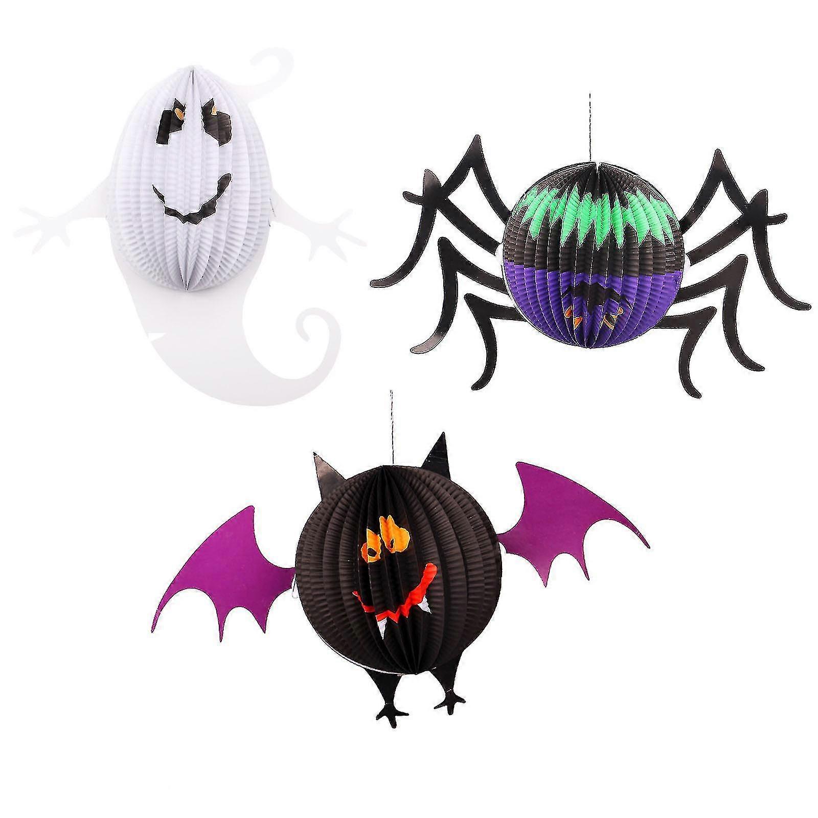 Halloween Ghost Paper Lanterns 3d Folding Honeycomb Lanterns Decorations  bd