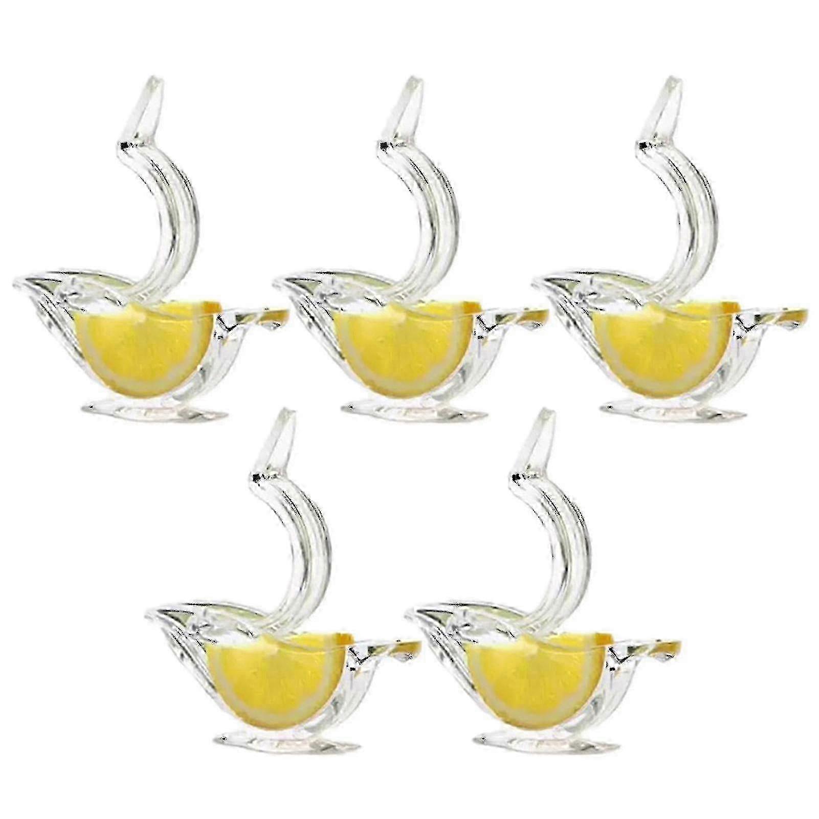 (Y)5pcs Lemon Juicer Clip Acrylic Manual Lemon Slice Squeezer Convenient Transparent Fruit Juicer For Home