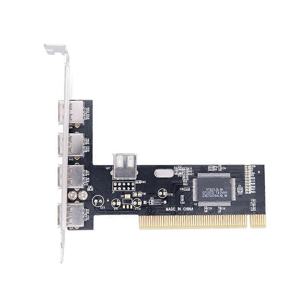 5 porturi PCI la USB 2.0 PCI Expansion Card Adapter Card 480Mbps Driver-Free PCI Card pentru computer desktop