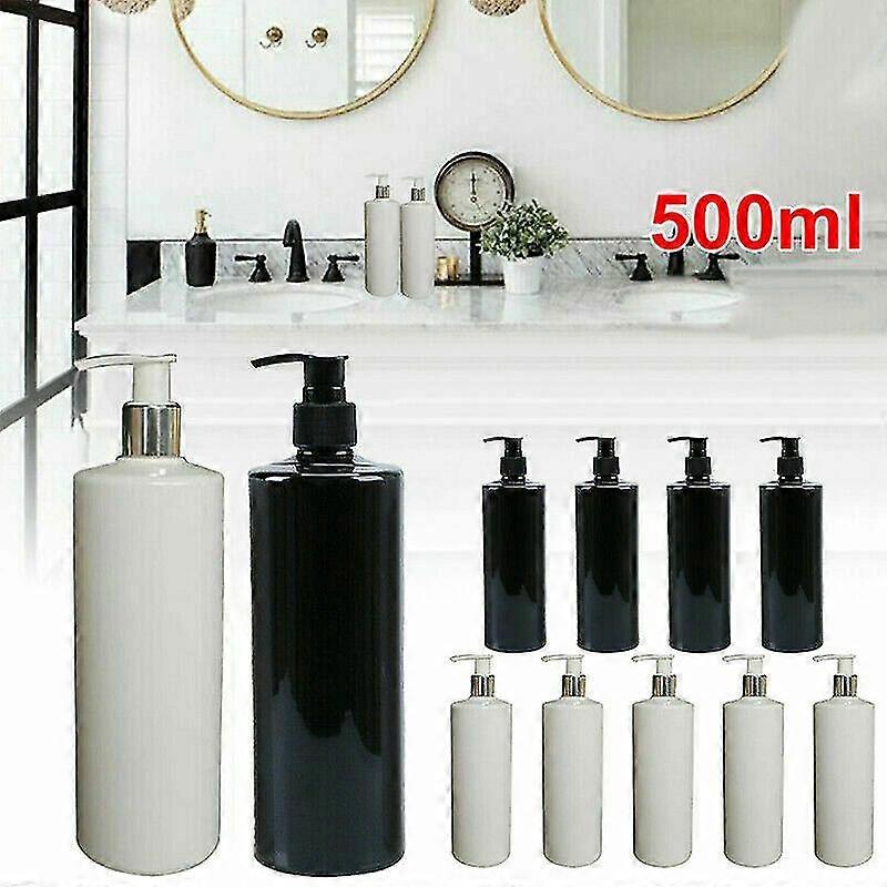 500ml Empty Lotion Pump Bottle Shampoo Soap Dispenser Refillable Bathroom 4/5pc