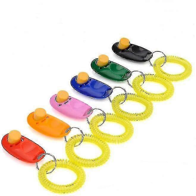 キーホルダーとリストストラップ付きドッグクリッカートレーニングトレーナー7色(ブラック)